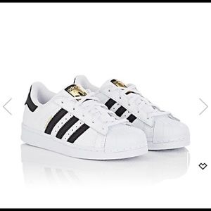 Black Stripe Adidas Superstar Sneakers